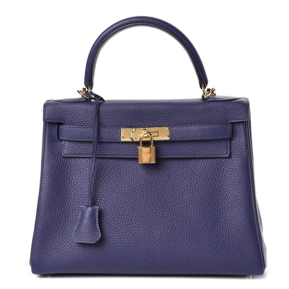 Hermes Taurillon Clemence Kelly Retourne 28 Bleu Encre 1 of 41