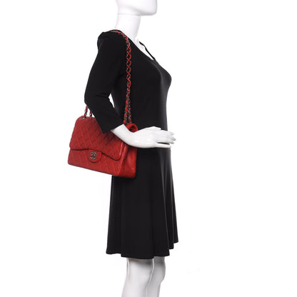Chanel Lambskin Quilted Jumbo Double Flap Red 2 of 13