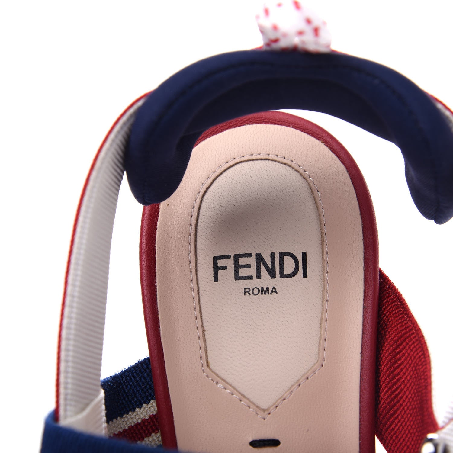 Fendi Technical Mesh FF Colibri 55mm Slingback Pumps 38 Tobacco Moro Zaffiro Ciliegia Rosso 8 of 10