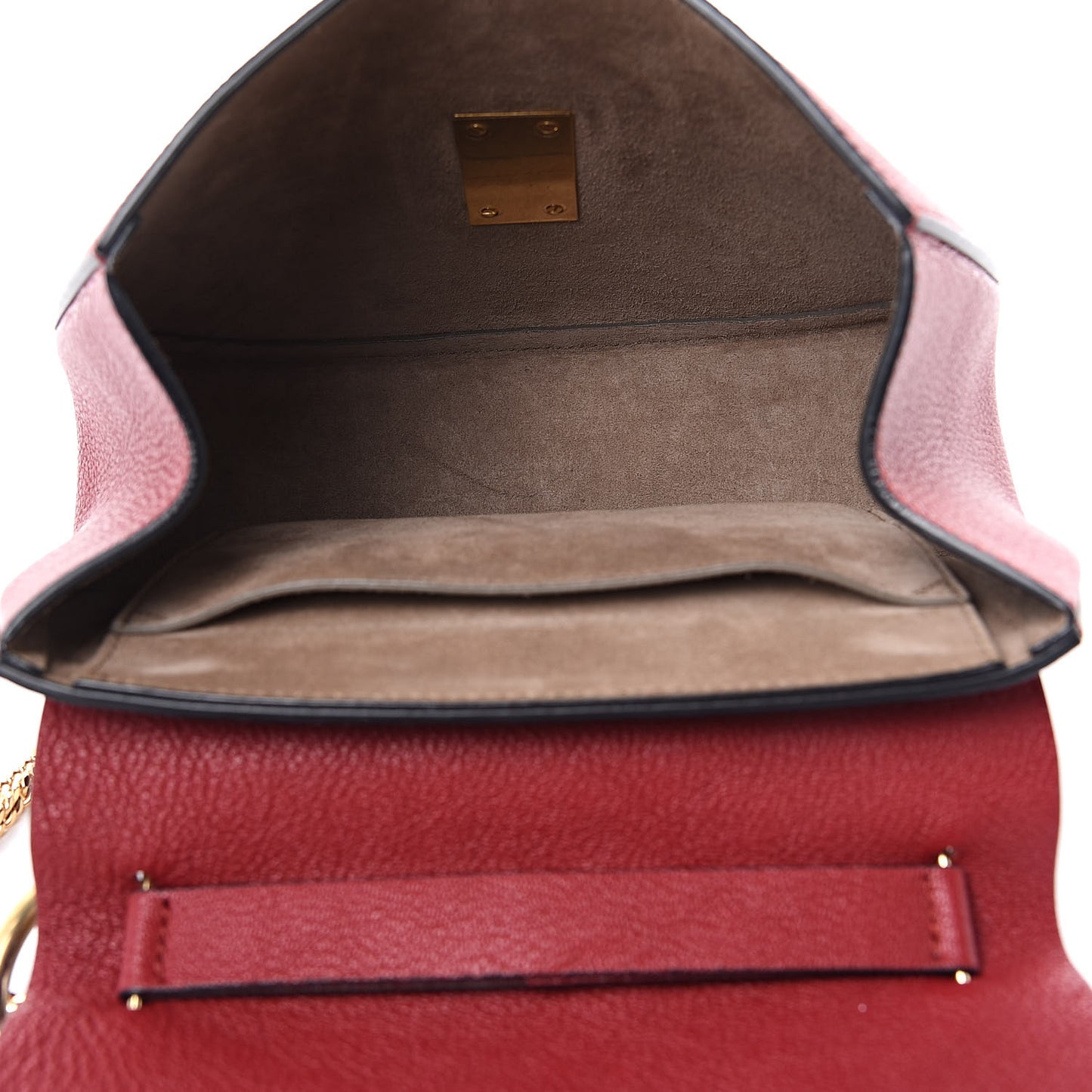 Grained Calfskin Lambskin Drew Shoulder Bag Red