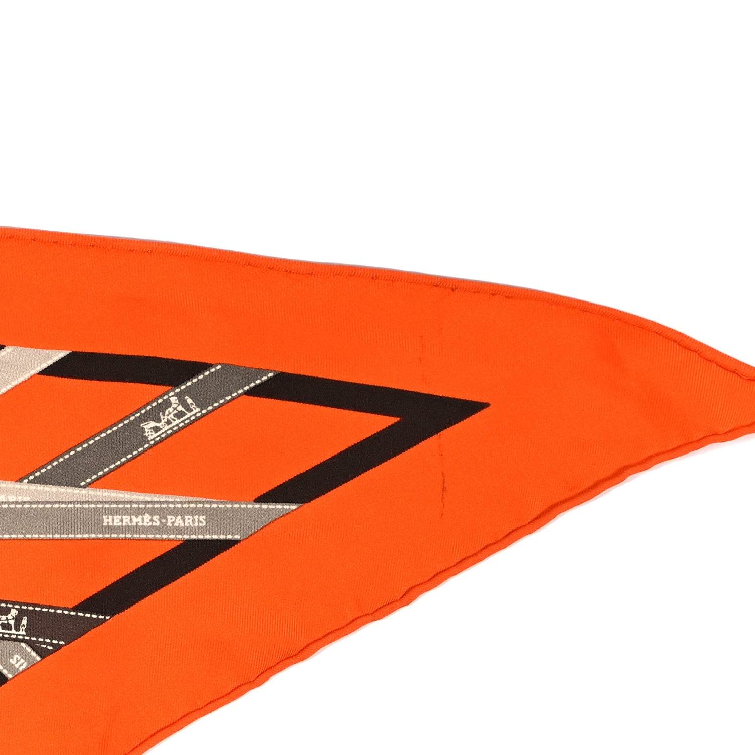 Hermes Silk Pointu Triangle Bolduc Scarf Orange 5 of 5