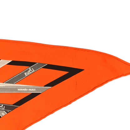 Hermes Silk Pointu Triangle Bolduc Scarf Orange 5 of 5