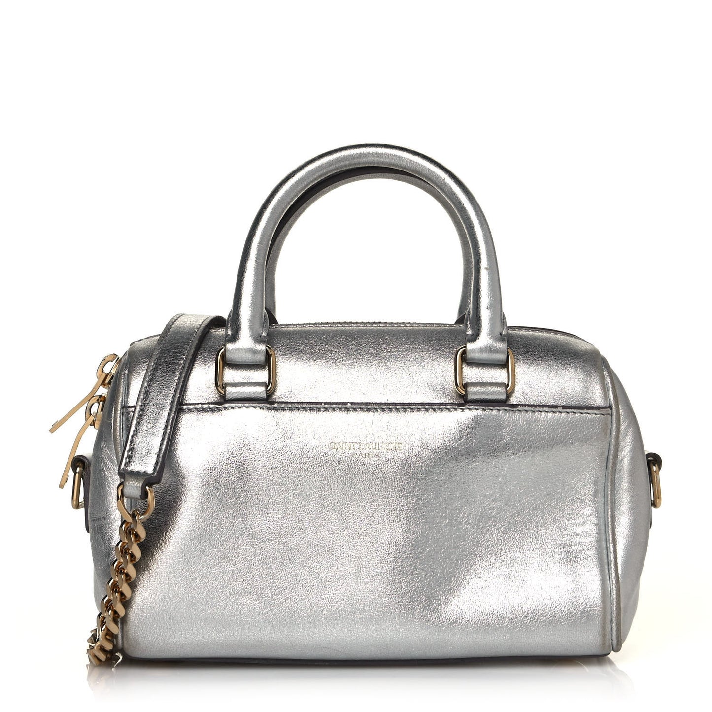 Metallic Calfskin Classic Toy Duffle Silver