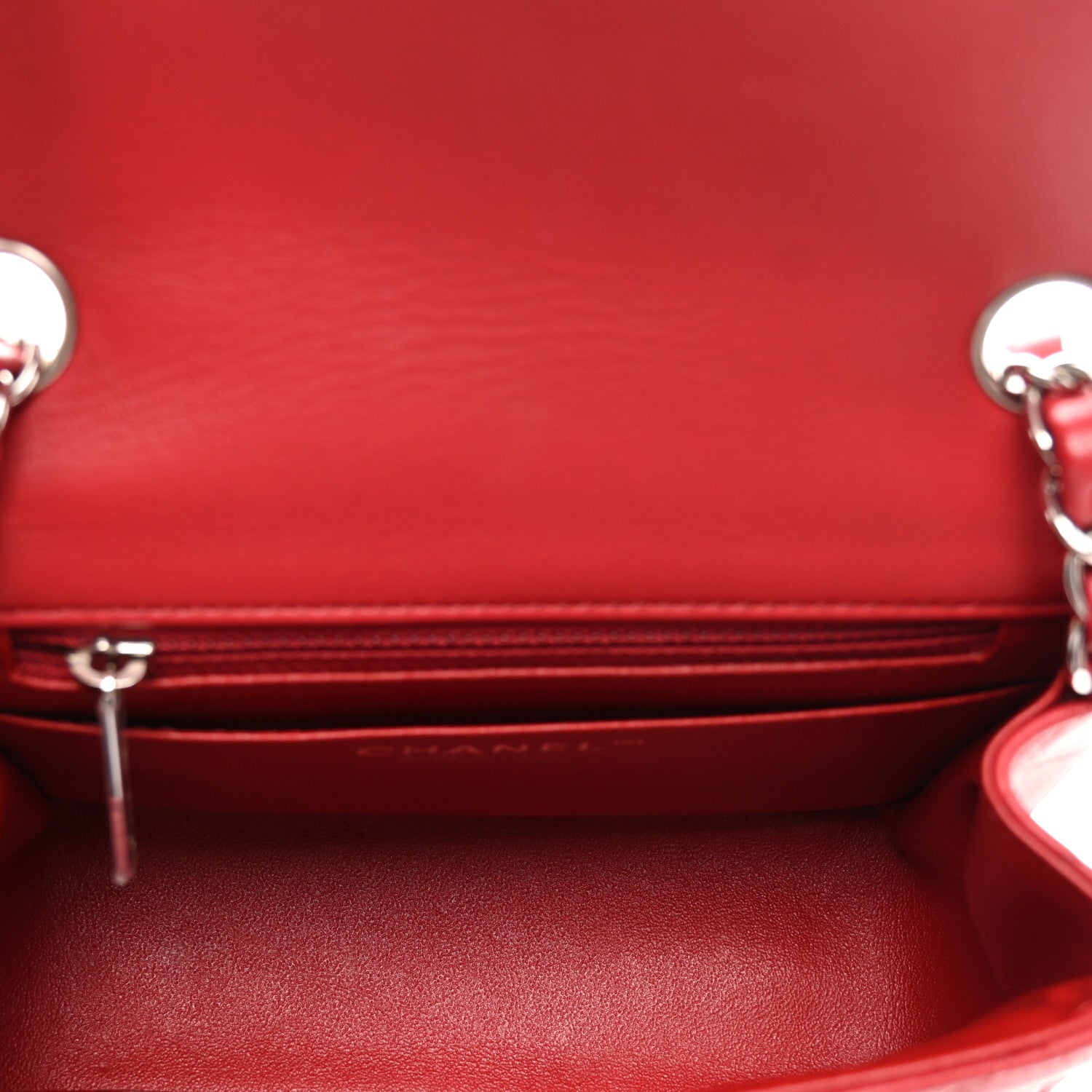 Chanel Lambskin Quilted Mini Square Flap Red 5 of 10