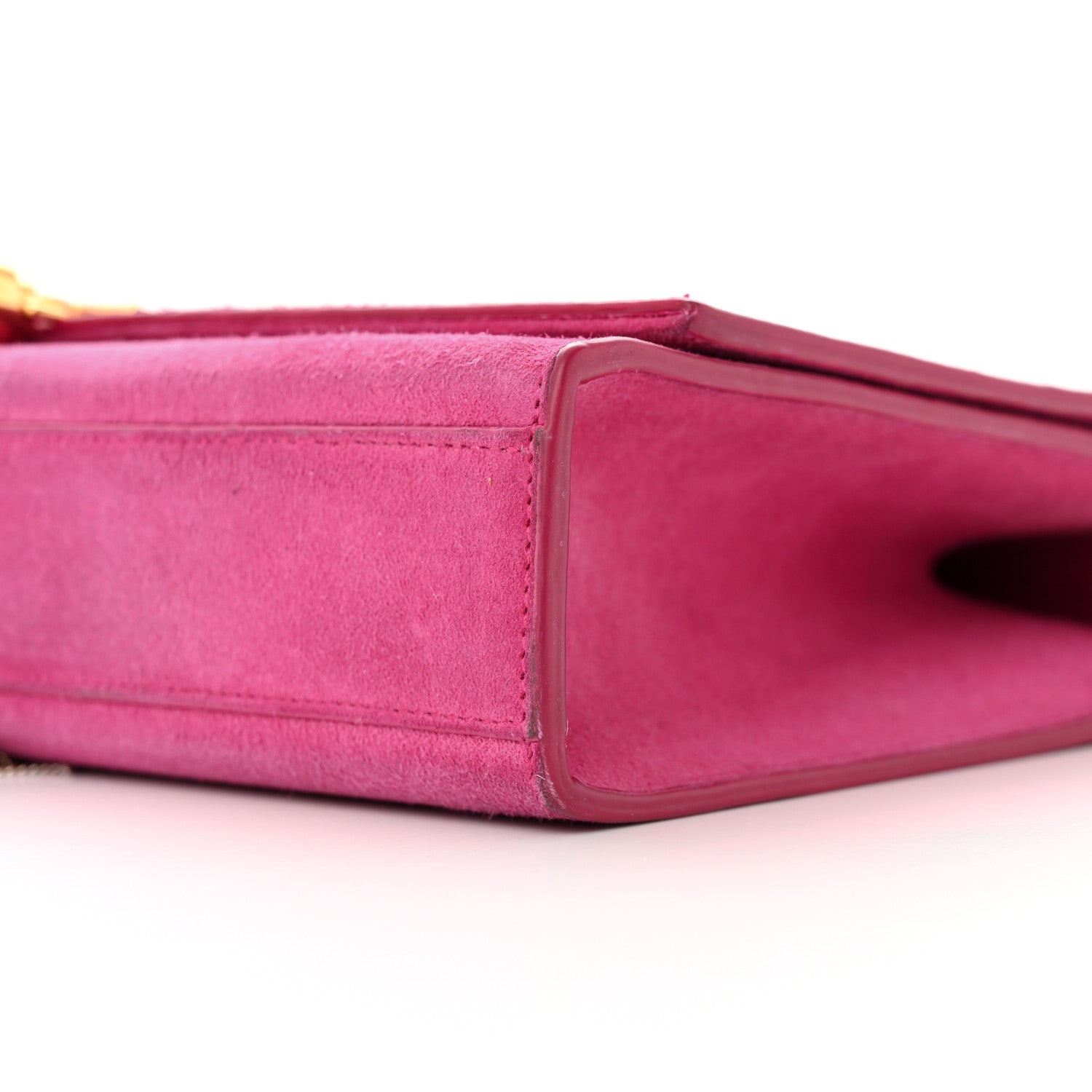 Saint Laurent Suede Medium Monogram Kate Tassel Shoulder Bag Lipstick Fuchsia 10 of 19