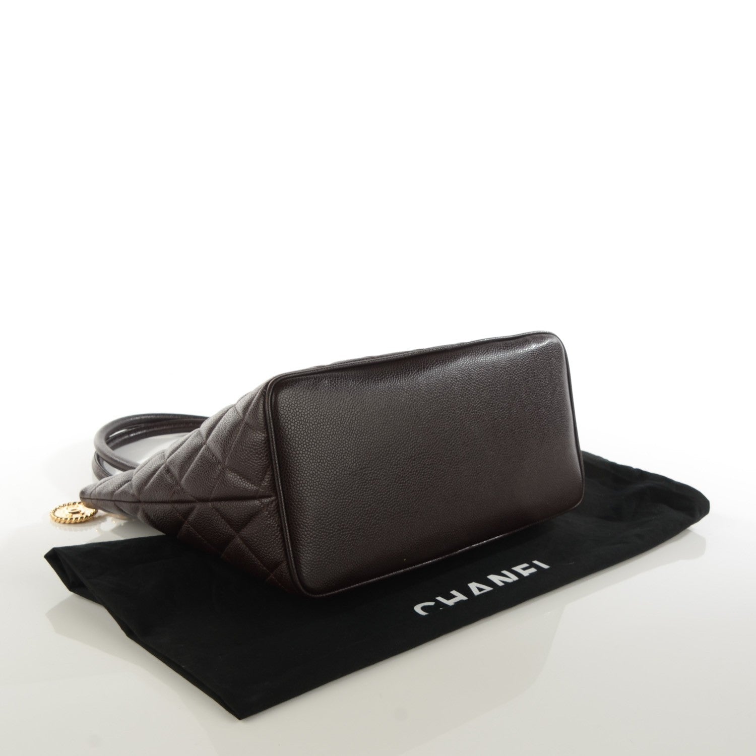 Chanel Caviar Quilted Medallion CC Tote Dark Brown 4 of 7