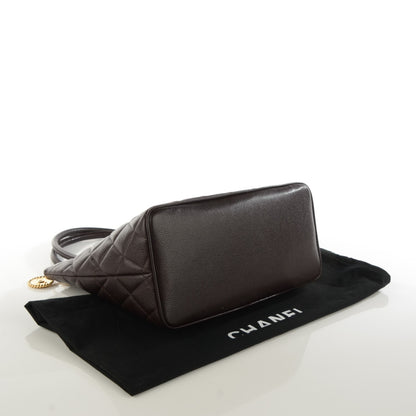 Chanel Caviar Quilted Medallion CC Tote Dark Brown 4 of 7