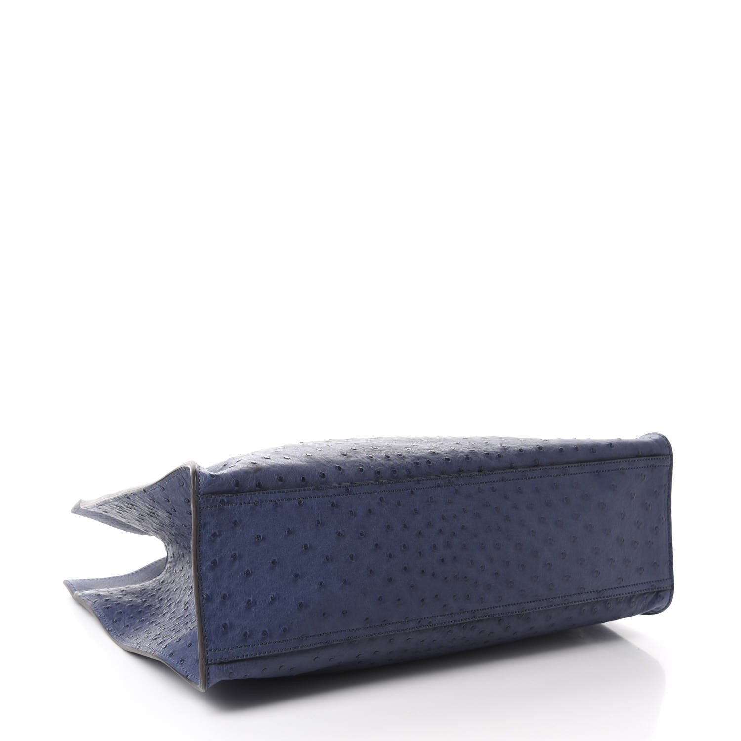 Gucci Ostrich Medium Jackie Top Handle Bag Blue 5 of 12