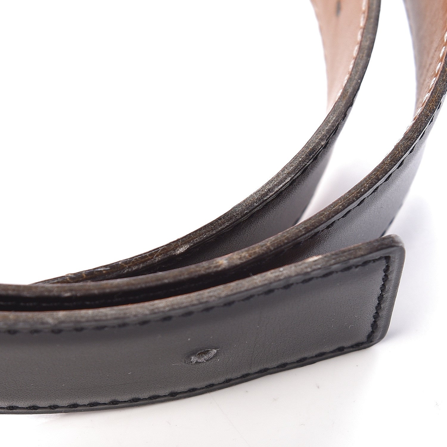 Hermes Box Chamonix 32mm H Belt Strap 70 Black Gold 6 of 7