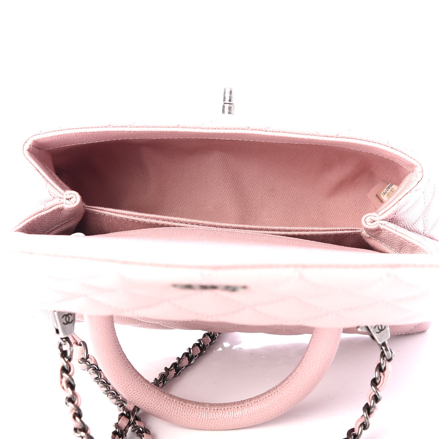 Caviar Quilted Mini Coco Handle Flap Pink
