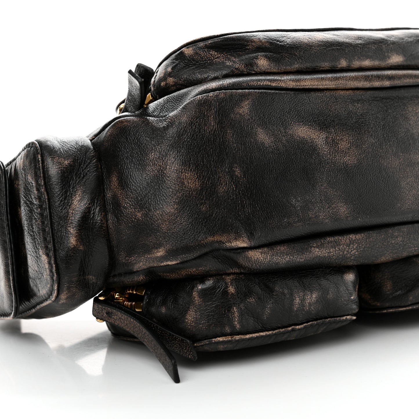 Distressed Nappa Pocket Bag Sand Coffee