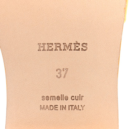 Hermes Epsom Oran Sandals 37 Jaune Sable 6 of 8