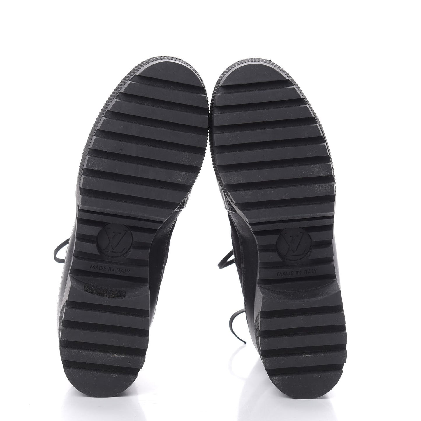 Suede Calfskin Monogram LV Black Heart Laureate Platform Desert Boots 36 Black