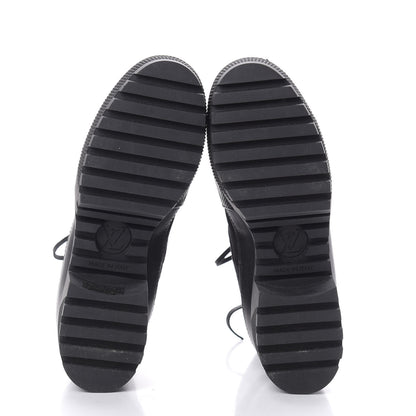 Louis Vuitton Suede Calfskin Monogram LV Black Heart Laureate Platform Desert Boots 36 Black 5 of 8