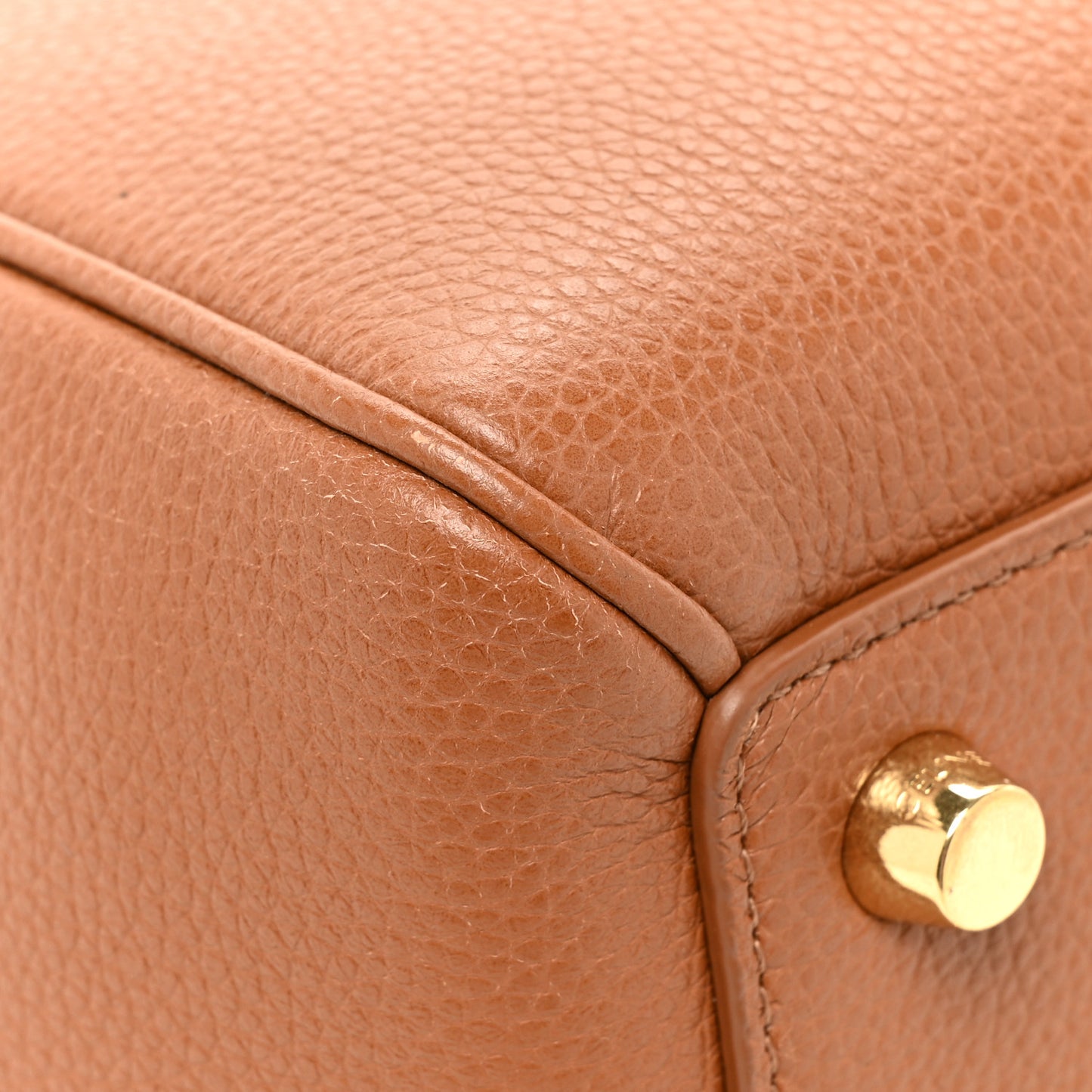 Grained Calfskin Classique 16 Top Handle Bag Tan