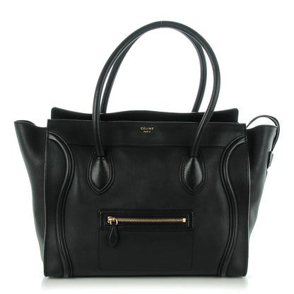 Celine Drummed Calfskin Shoulder Luggage Black 1 of 8