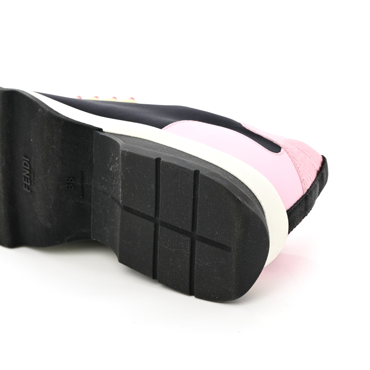 Fendi Neoprene Studded Fun Fair Scuba Sneakers 38 Pink Multicolor 15 of 16
