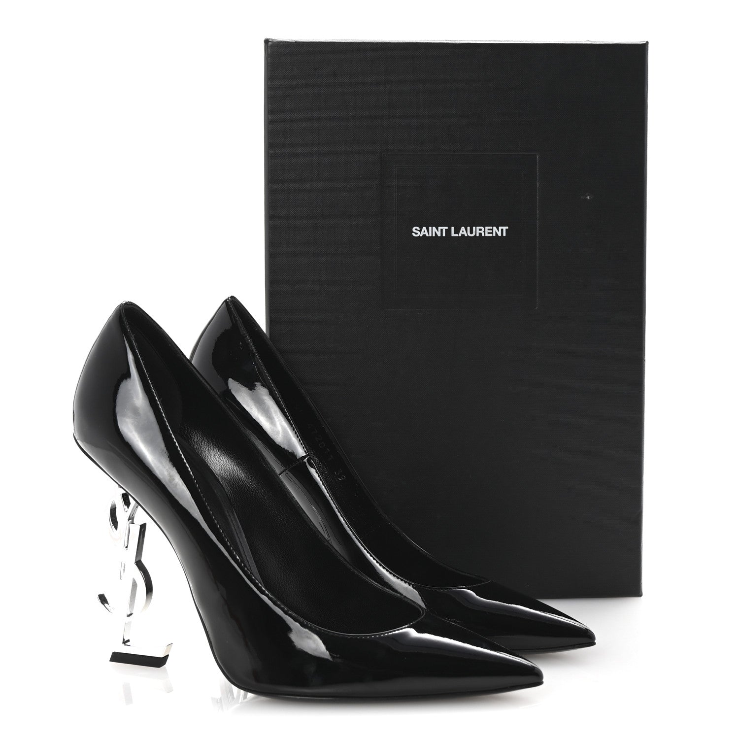 Saint Laurent Patent Opyum 110 Pumps 39 Black Silver 10 of 10