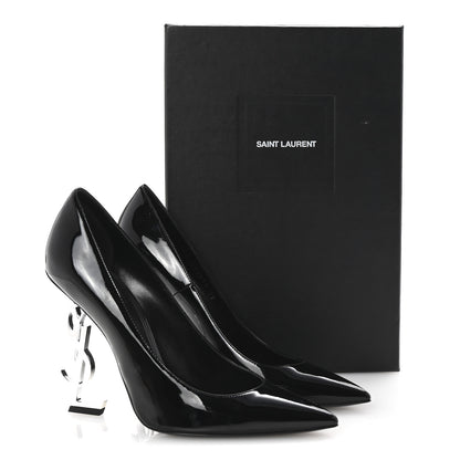 Saint Laurent Patent Opyum 110 Pumps 39 Black Silver 10 of 10