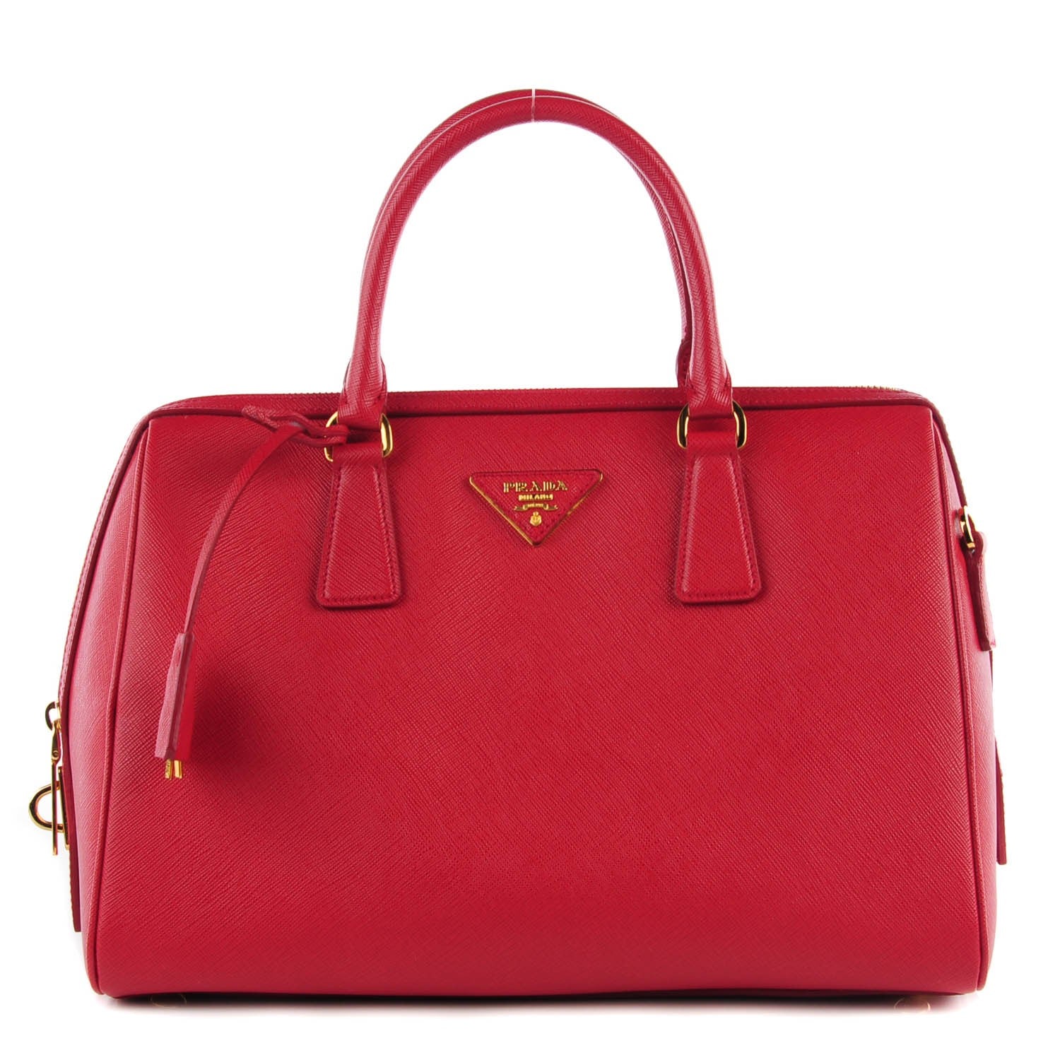 Prada Saffiano Lux Bowler Fuoco 1 of 10