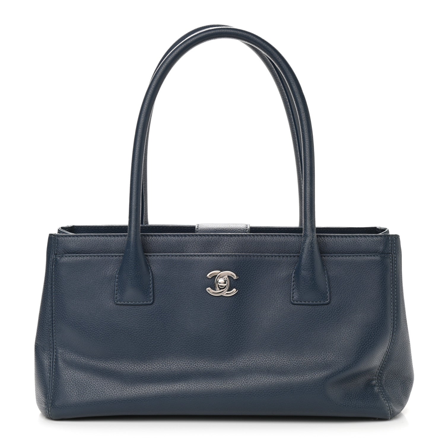 Chanel Calfskin Small Cerf Executive Shopper Tote Navy 1 of 15