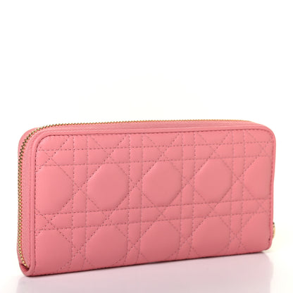 Christian Dior Lambskin Cannage Lady Dior Voyageur Wallet Pink 2 of 4