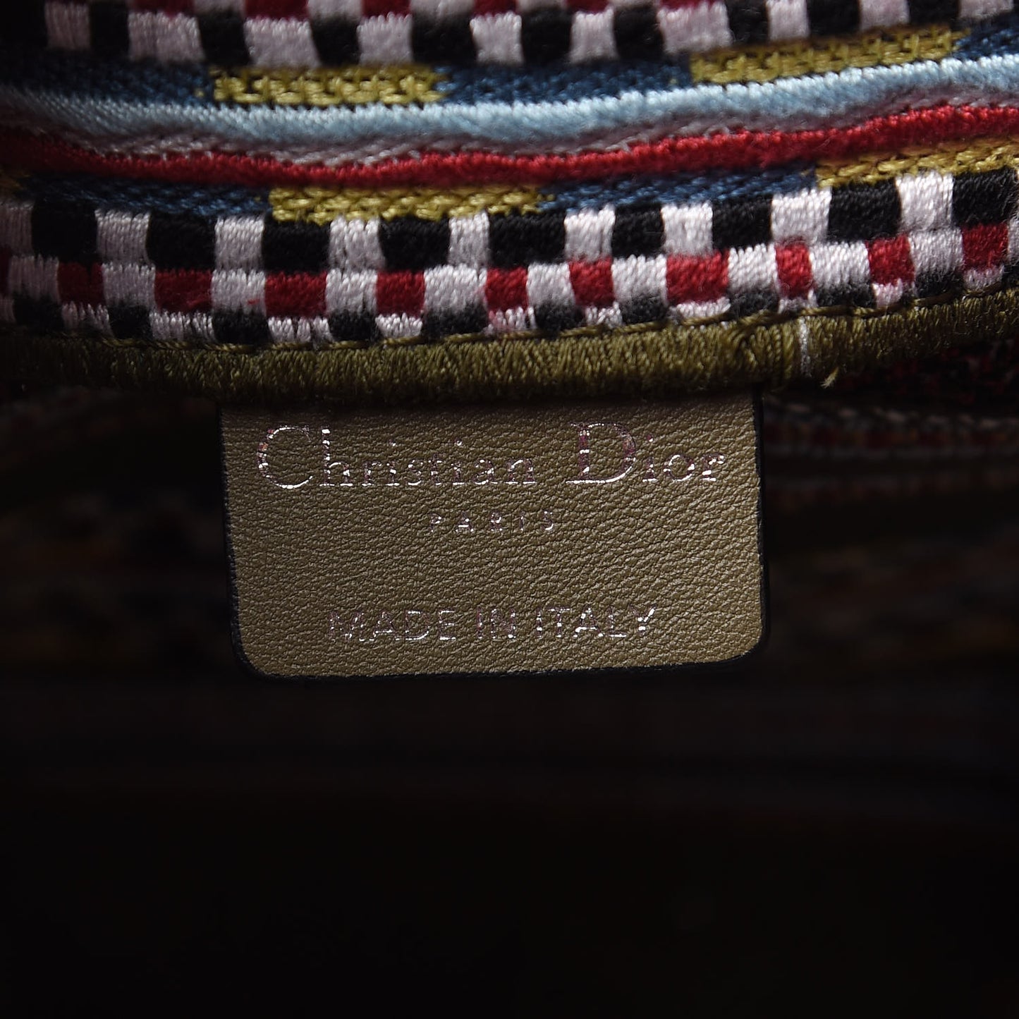 Canvas Embroidered Diorcamp Messenger Vert Multicolor