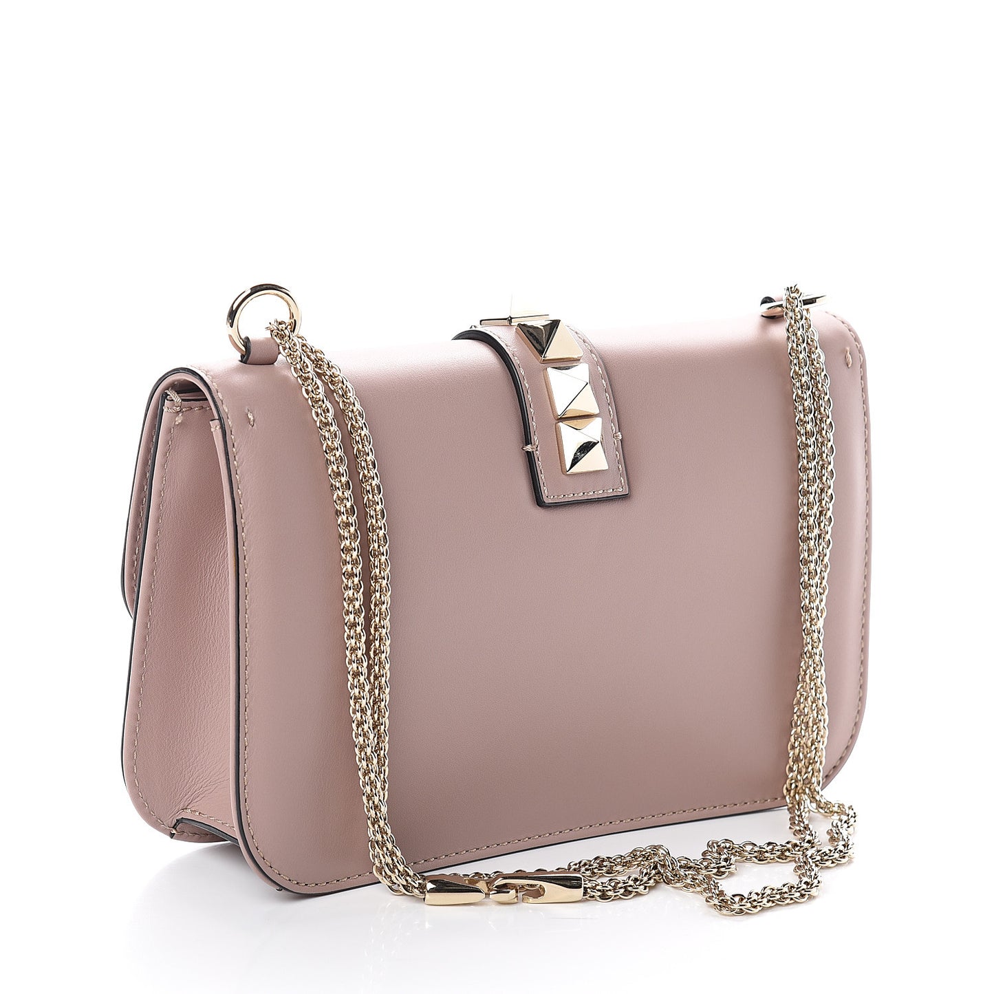 Vitello Medium Glam Lock Rockstud Flap Poudre