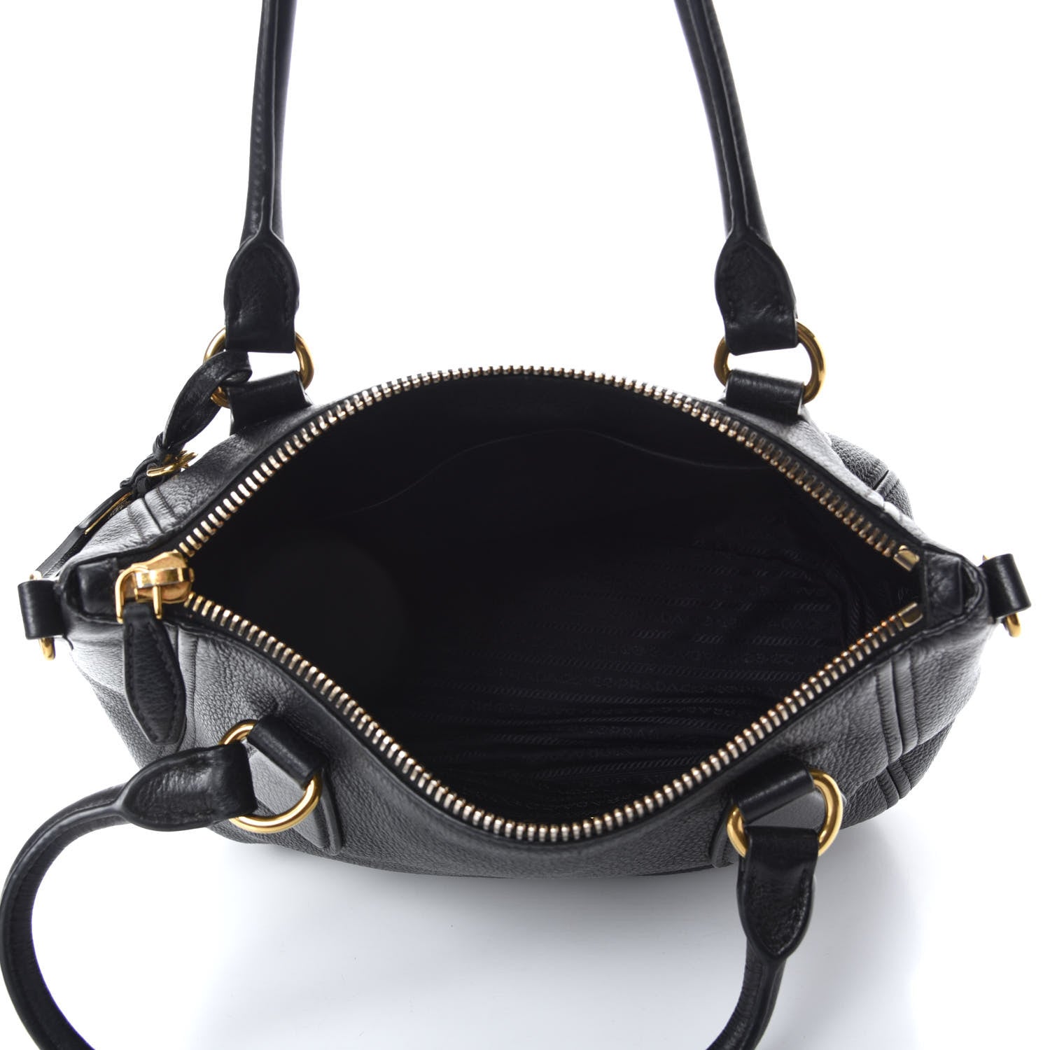 Prada Vitello Daino Tote Black 5 of 8
