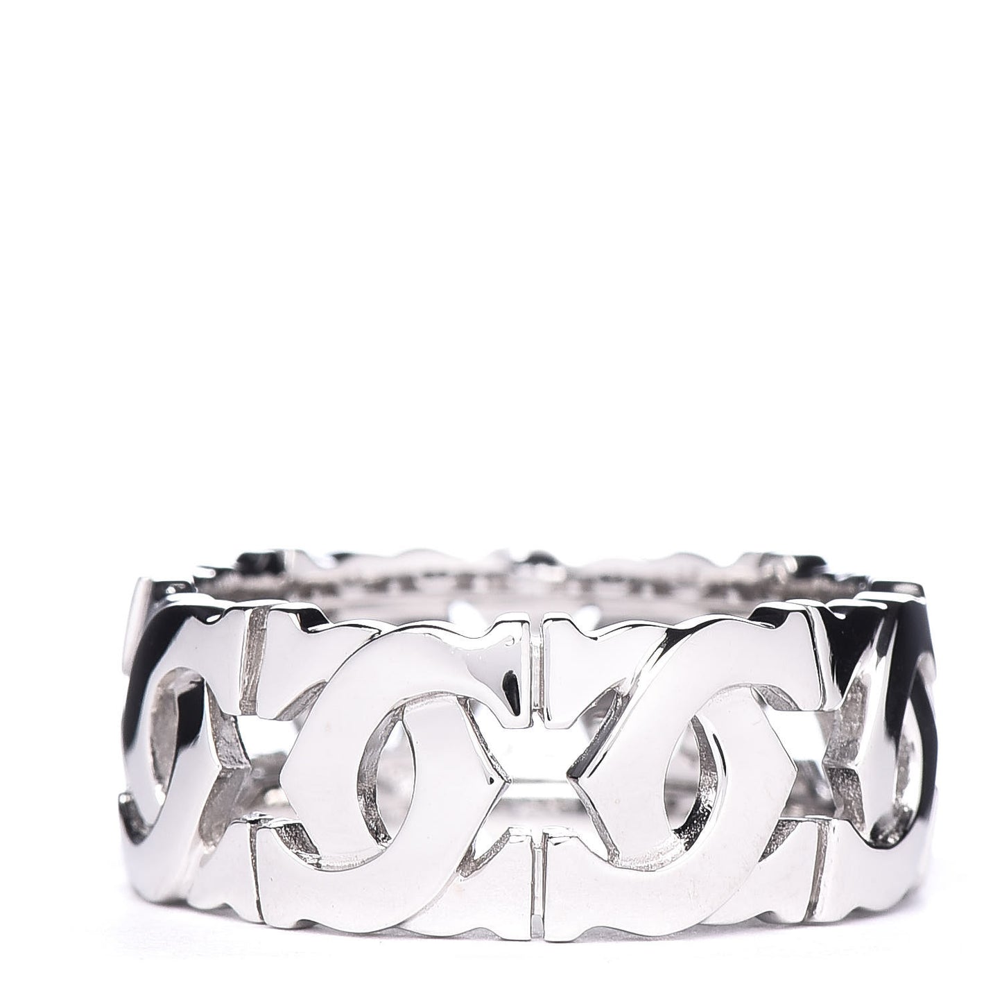 CARTIER 18K White Gold Entrelaces Ring 55 7.25