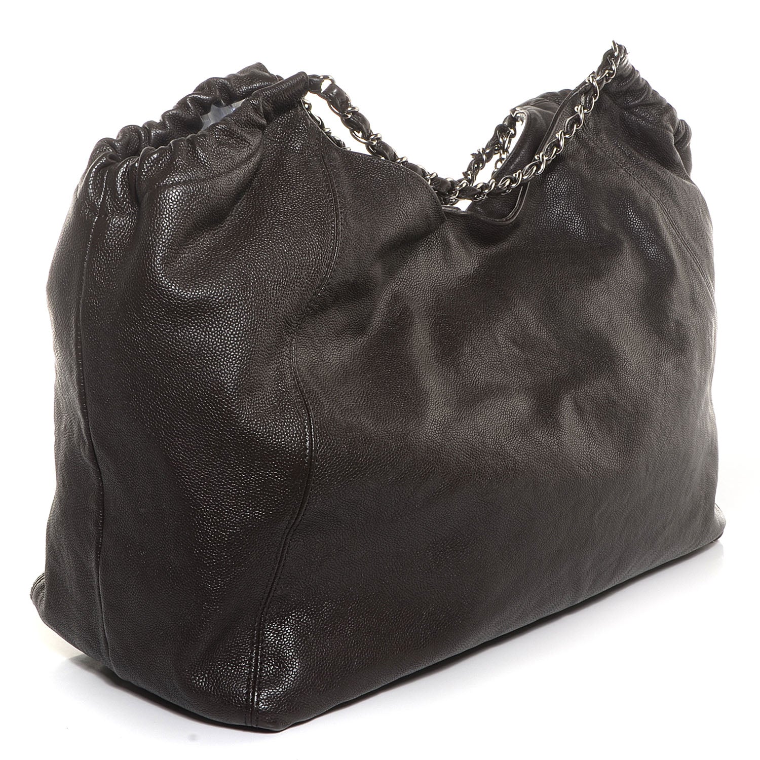 Chanel Distressed Caviar Large Coco Cabas Dark Grey 3 of 8