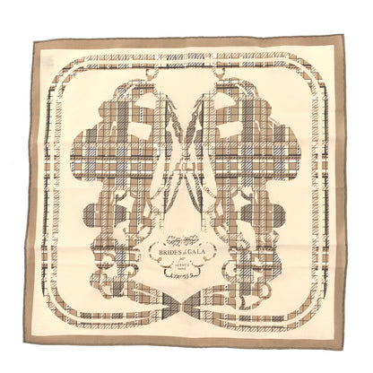 Hermes Cotton Brides De Gala Tartan Handkerchief Beige Ecru 1 of 4
