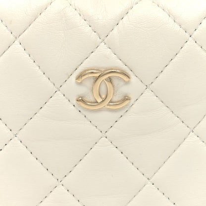 Chanel Lambskin Quilted Chain Around Pouch White 9 of 13
