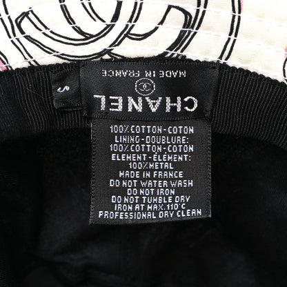 Chanel Cotton CC Dog Print Bucket Hat S White Pink 7 of 9