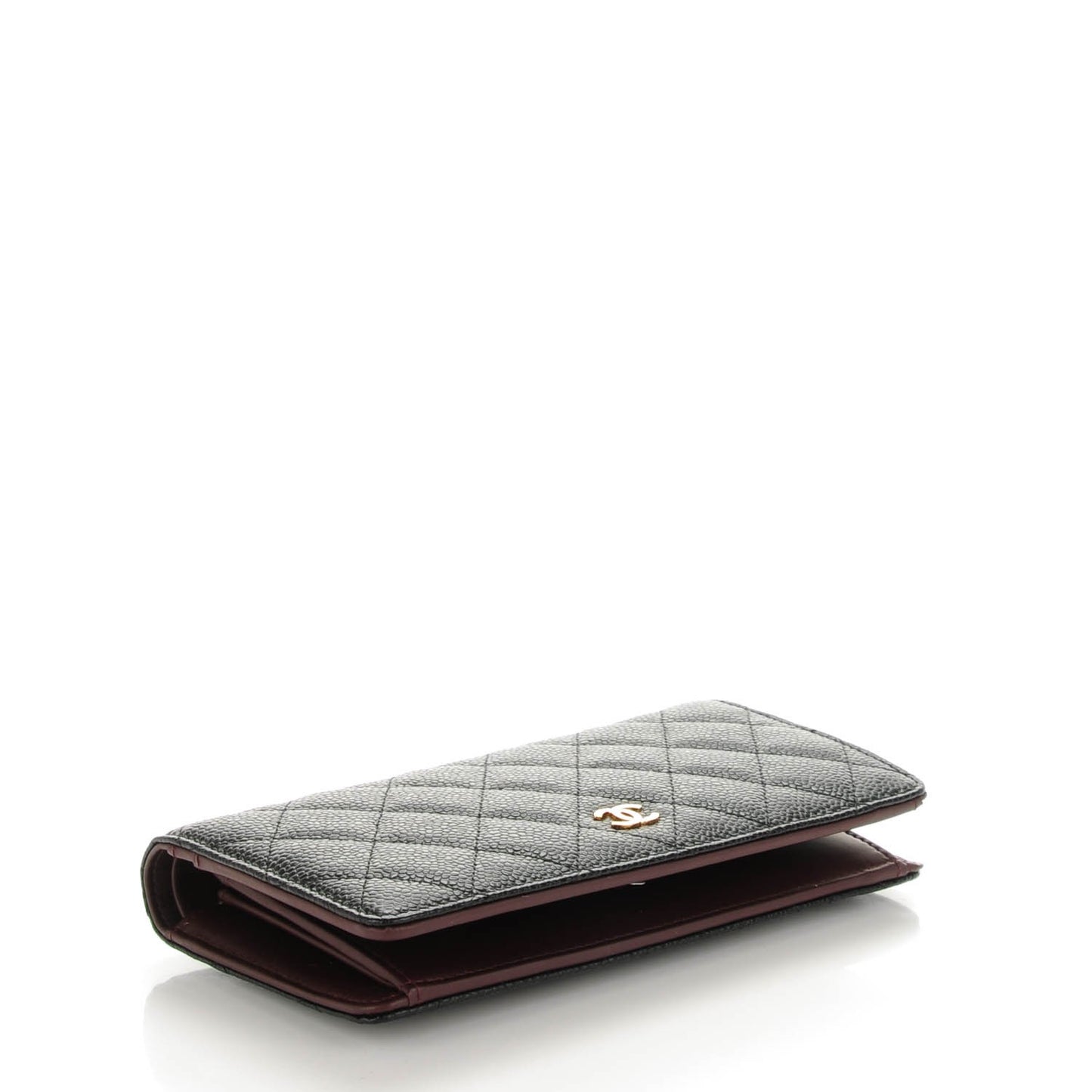 Caviar Quilted Yen Wallet Black