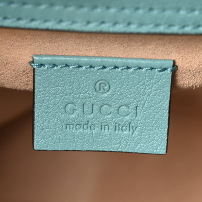 Gucci Textured Dollar Calfskin Web Mini Diana Tote Bag Dusty Azure Deep Orange 6 of 10