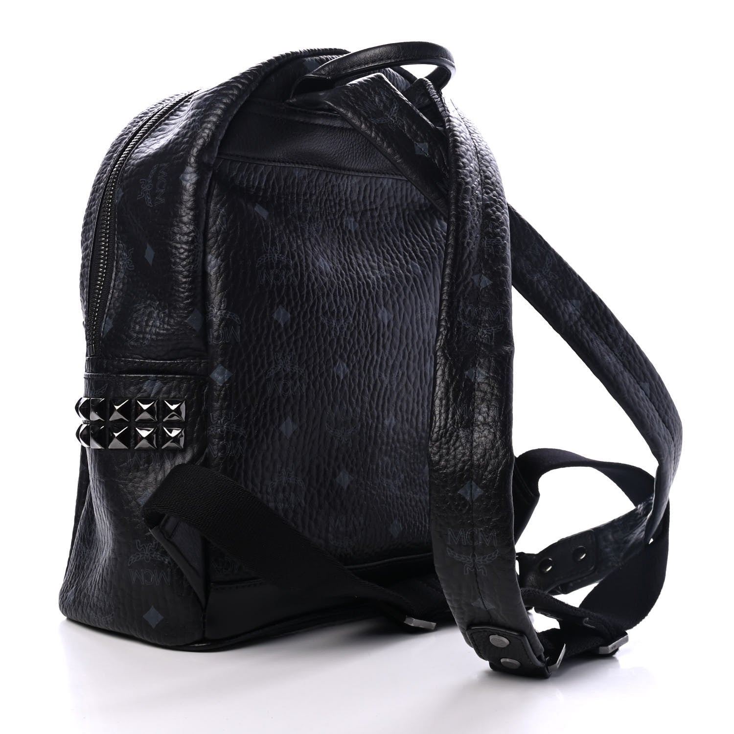 MCM Visetos Small Side Stud Stark Backpack Black 2 of 4