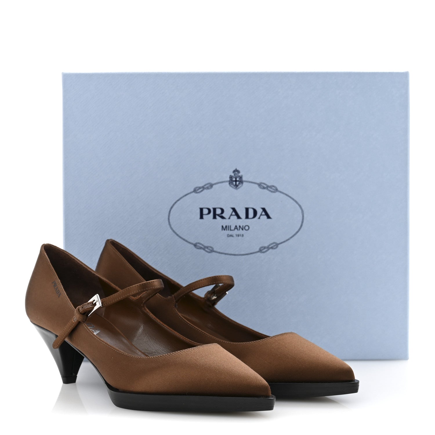 Prada Satin Mary Jane Pumps 36 Tobacco 1721383 – FASHIONPHILE