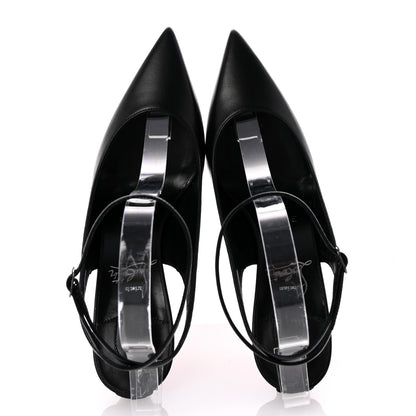 Christian Louboutin Calfskin Condora Sling 100 Pumps 37 Black 2 of 9