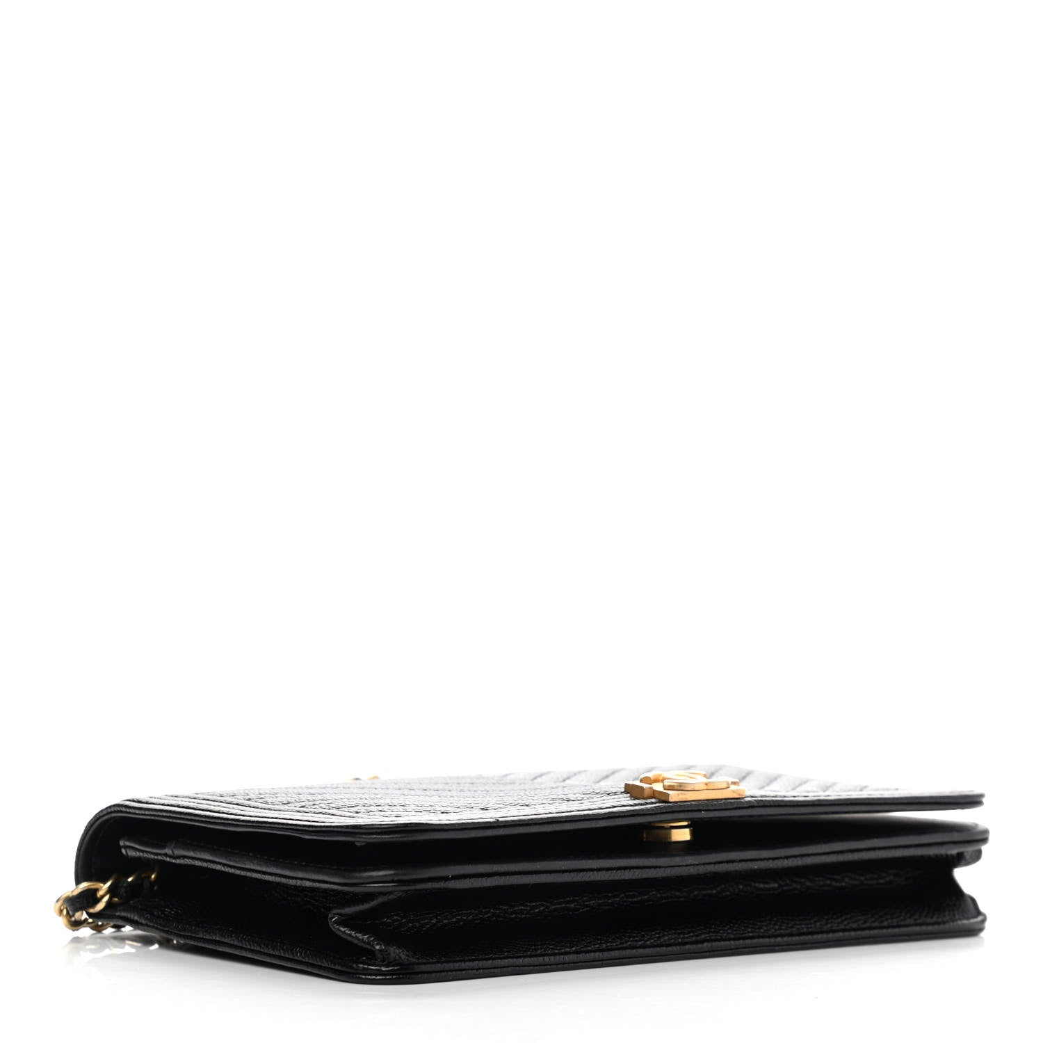 Chanel Caviar Chevron Quilted Boy Wallet On Chain WOC Black 4 of 14