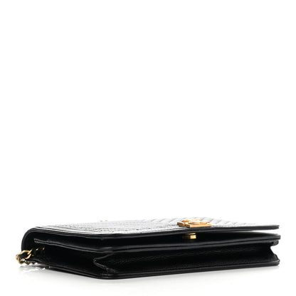 Chanel Caviar Chevron Quilted Boy Wallet On Chain WOC Black 4 of 14