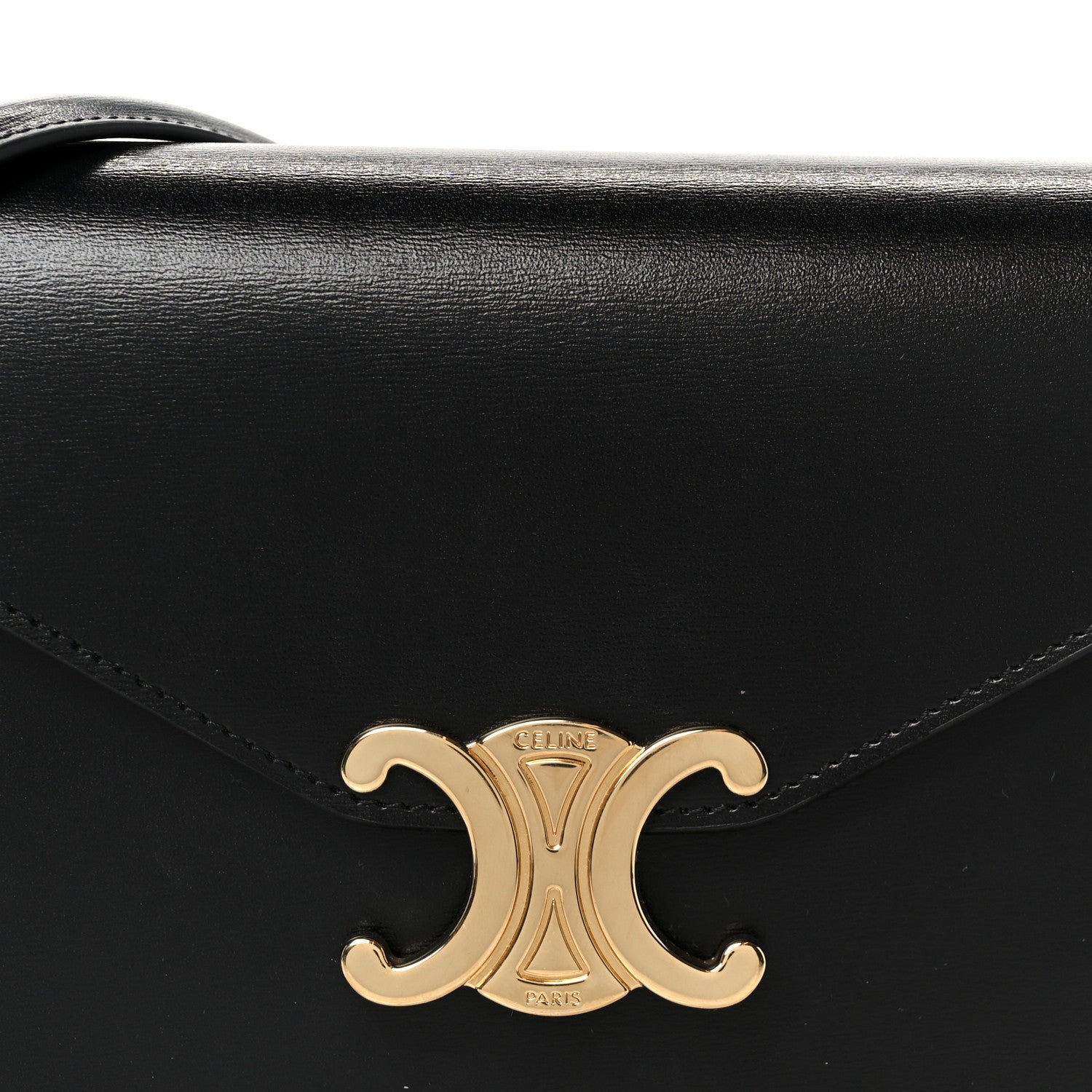 Celine Shiny Calfskin Triomphe Margo Wallet on Chain Black 8 of 10