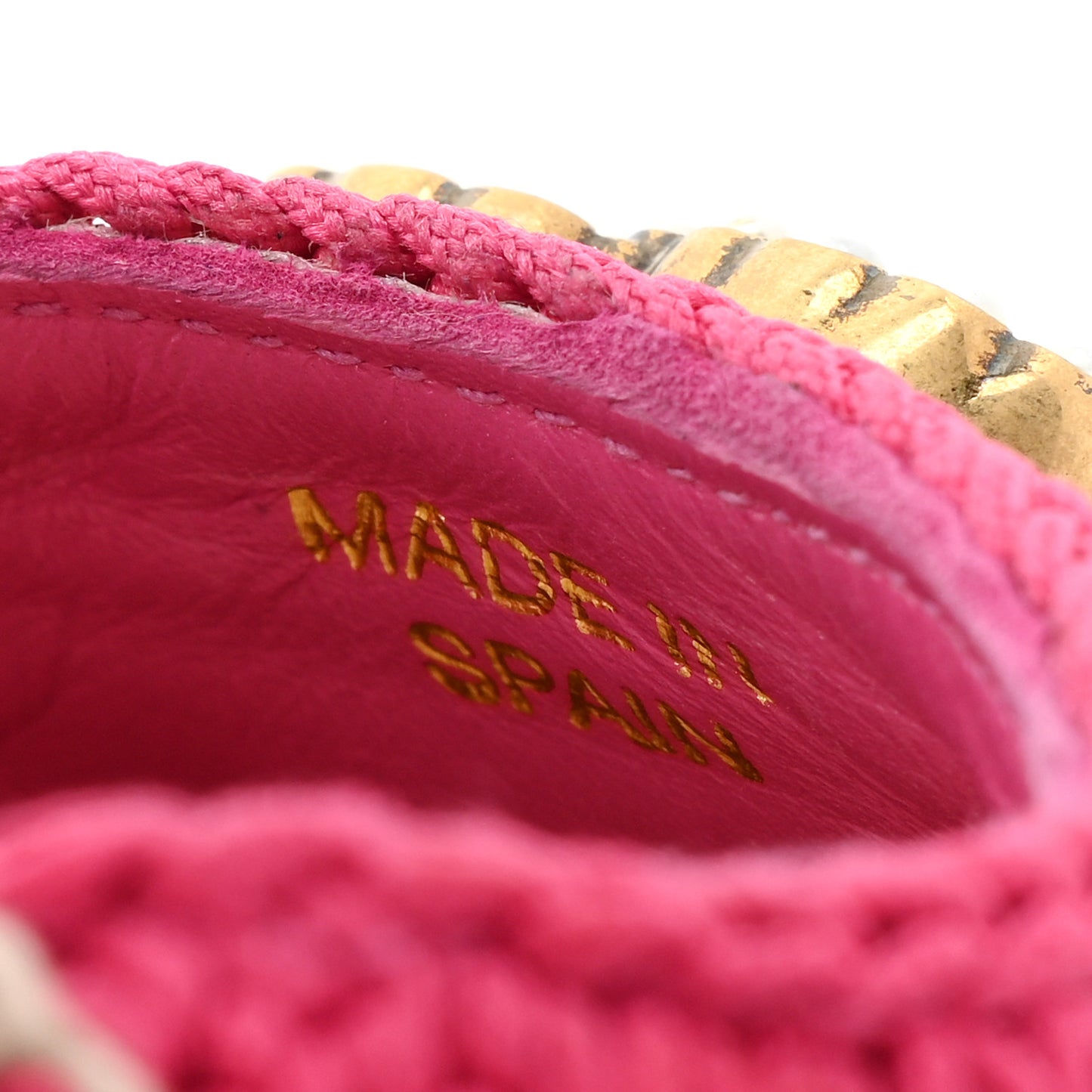 Cotton Crochet Pearly GG Ankle Wrap Platform Espadrille Wedges 36 Cyclamen Rose