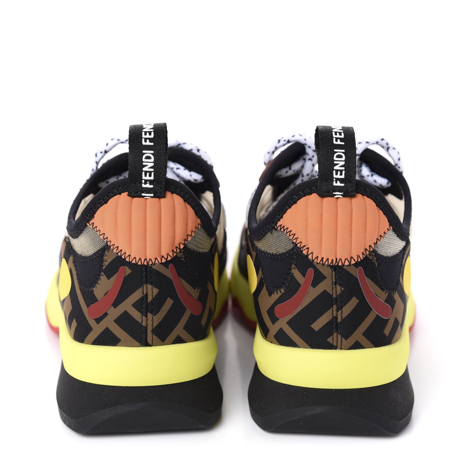 Fendi Technical Mesh Lycra FFreedom Patchwork Sneakers 38 Nude Tobacco Black 6 of 10