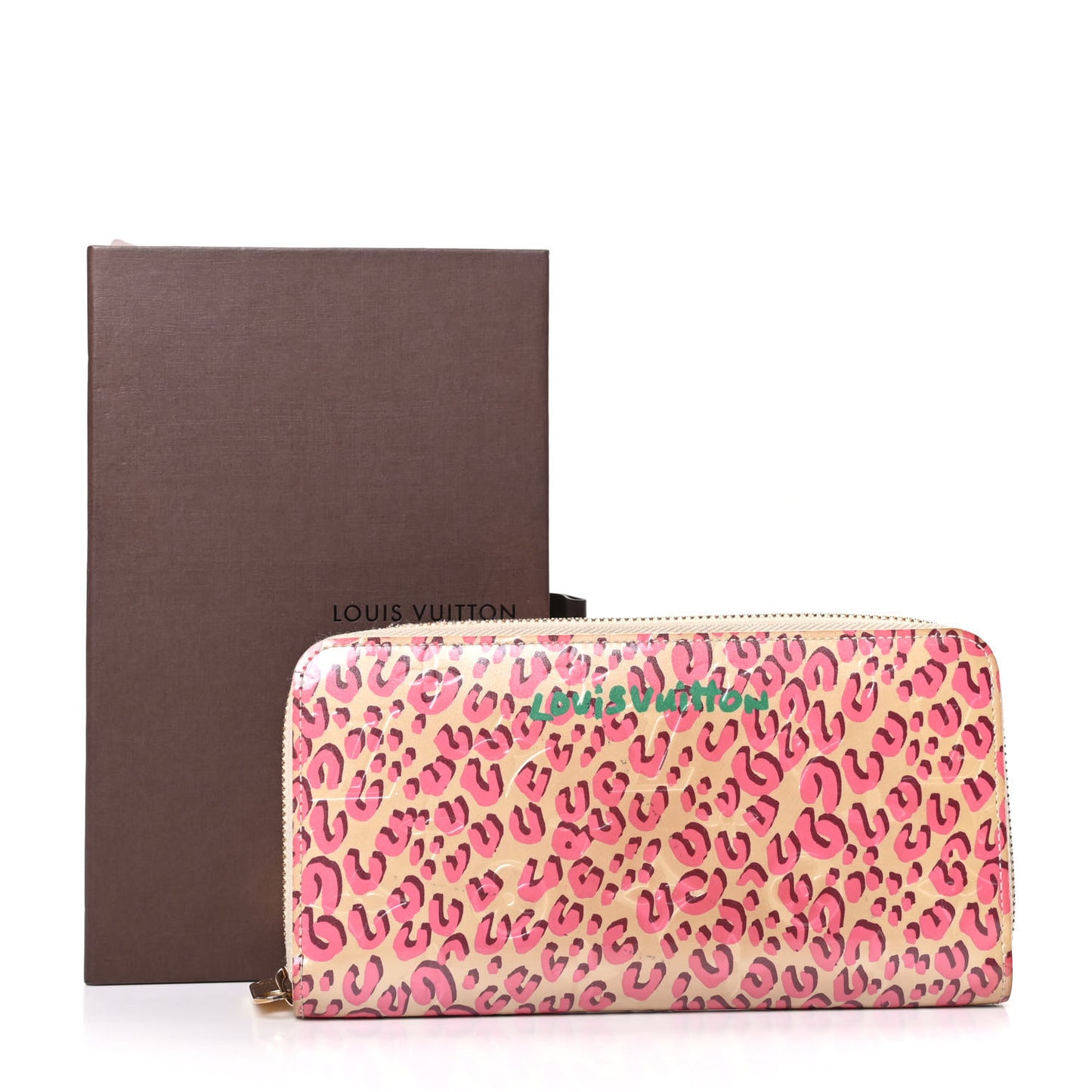 Vernis Leopard Zippy Wallet Blanc Corail