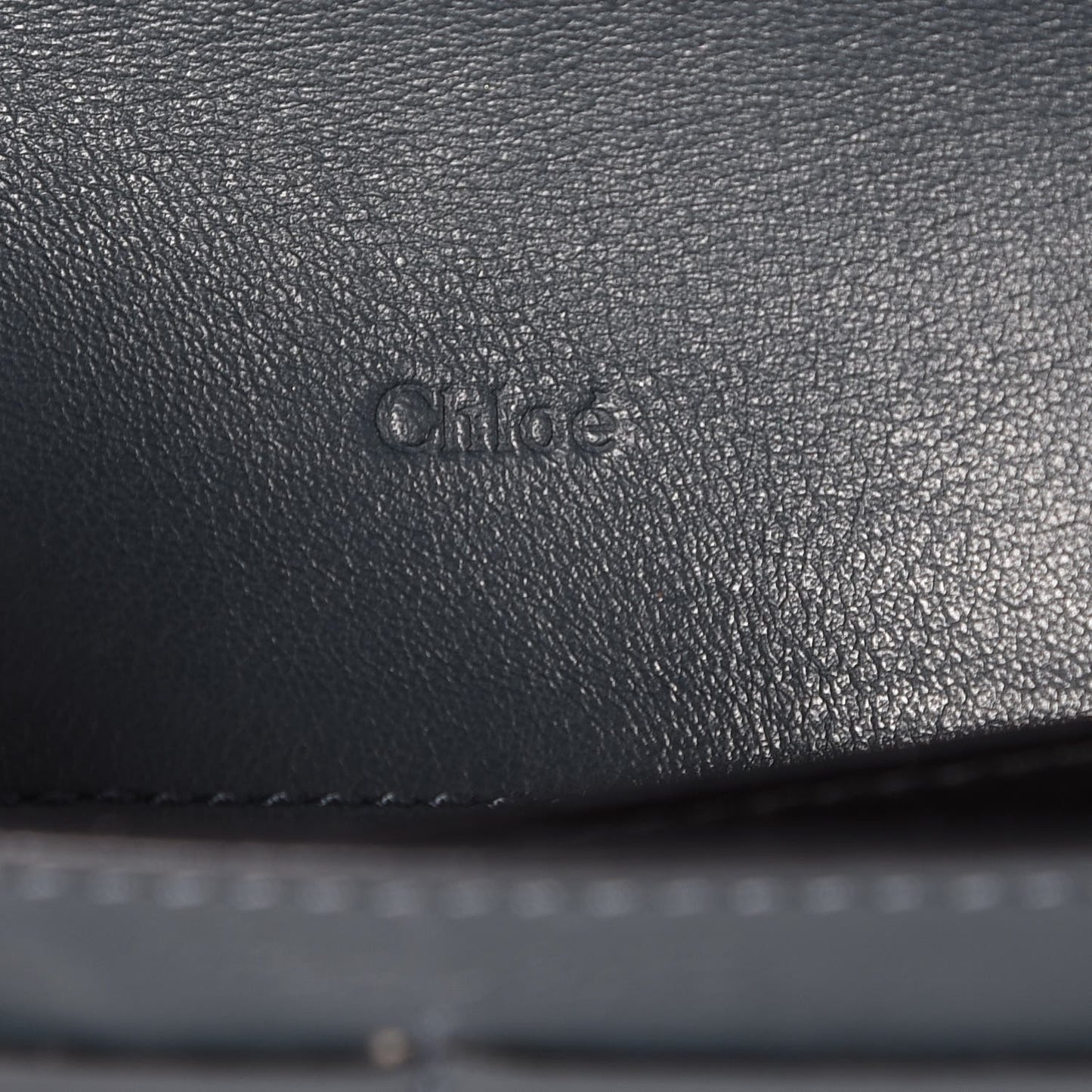 Calfskin Alphabet Long Wallet Silver Blue