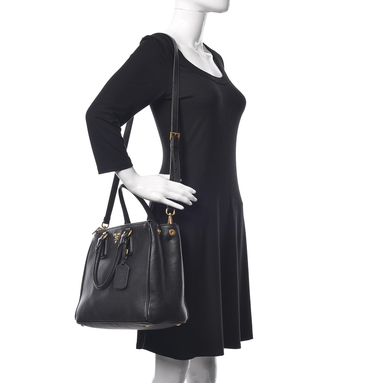 Prada Vitello Daino Large Double Zip Tote Nero Black 2 of 24