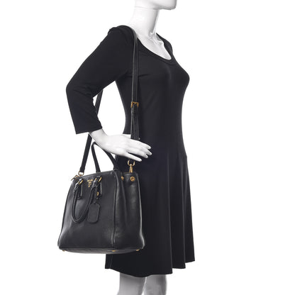 Prada Vitello Daino Large Double Zip Tote Nero Black 2 of 24
