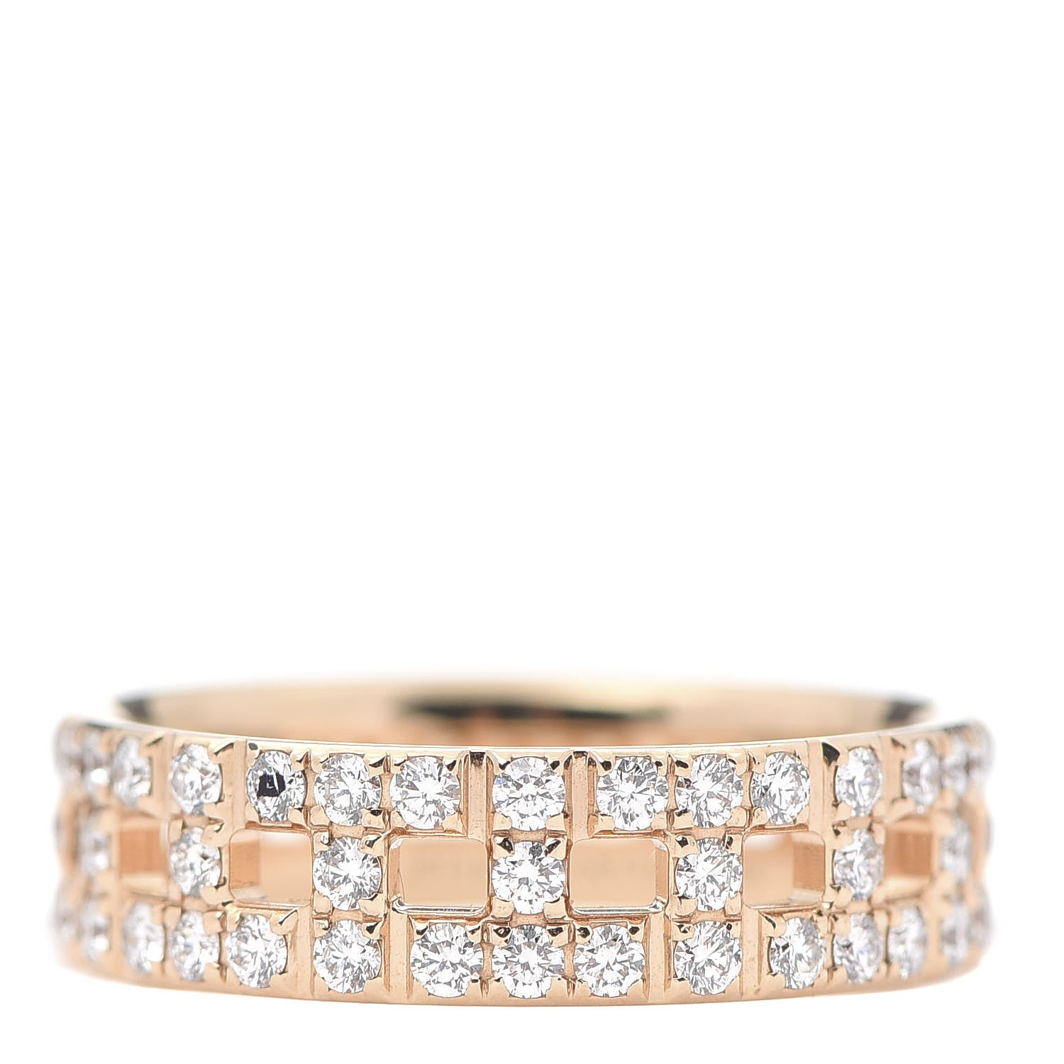 Tiffany 18K Rose Gold Diamond T True Wide Ring 56 7.5 1 of 5