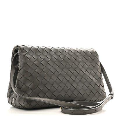Bottega Veneta Nappa Intrecciato Crossbody Messenger Flap Light Grey 3 of 16